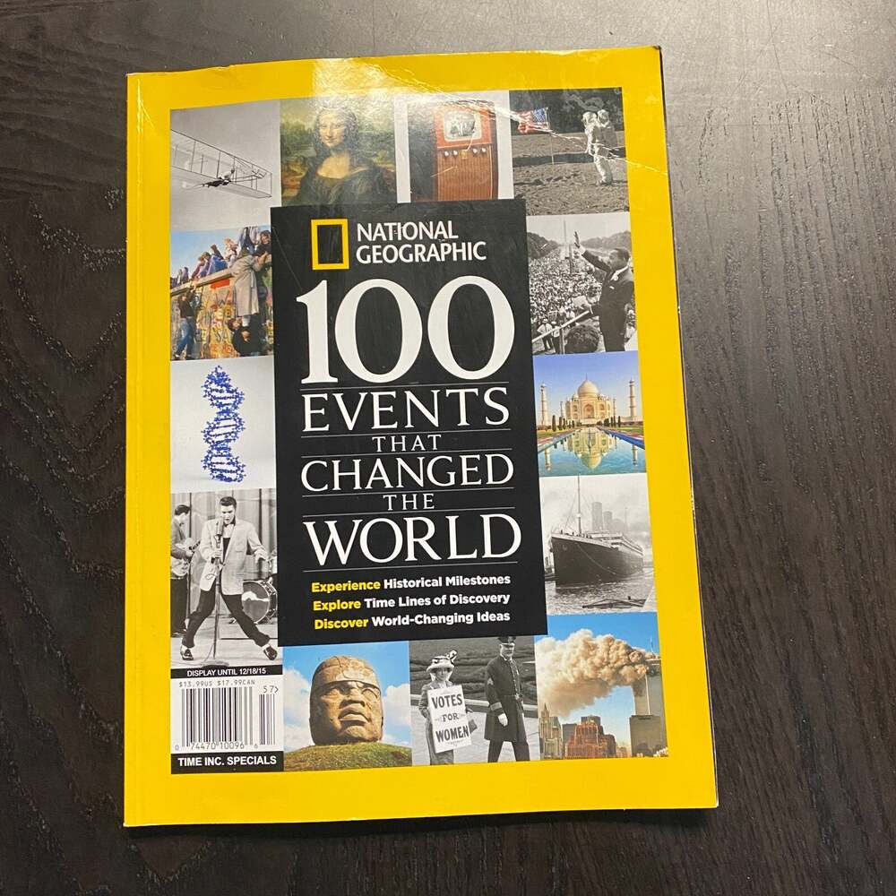 100 EVENTS THAT CHANGED THE WORLD National Geographic 2015 Book